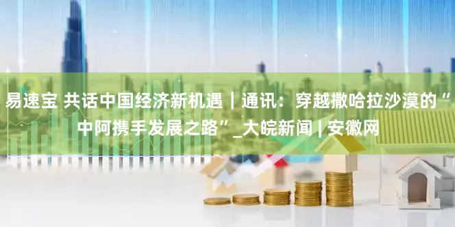 易速宝 共话中国经济新机遇｜通讯：穿越撒哈拉沙漠的“中阿携手发展之路”_大皖新闻 | 安徽网
